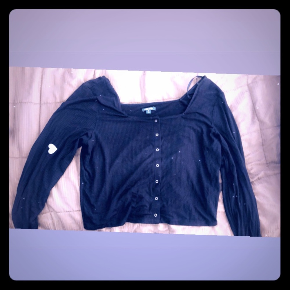 Black off the shoulder crop top 🖤